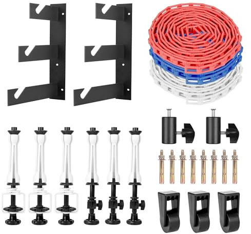 EMART Photography Backdrop Roller System,Wall Mount Support System-3 Roller | Multifunctional,Smooth-Running Chain,For Photography,Live Streaming,Studio