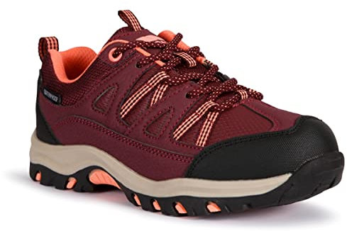 Trespass Kids Walking Boots Gillon II - Low Cut, Waterproof, Breathable Membrane, Gusseted Tongue, Protective Toe and Heel Guard, Ankle Support, Cushioned Footbed