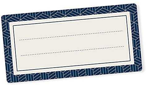 itenga 40x Buchetiketten Heftetiketten 9x4,5cm I Schulheft Etiketten I Namensschild beschreibbar selbstklebend Aufkleber aus Haftpapier (Geometrie)