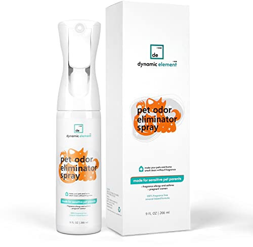 Dynamic Element - Geruchsentferner-Spray für Haustiere - Ohne Duftstoffe, mineralische Formel gegen Katzenurin- und Hundegerüche - 266 ml