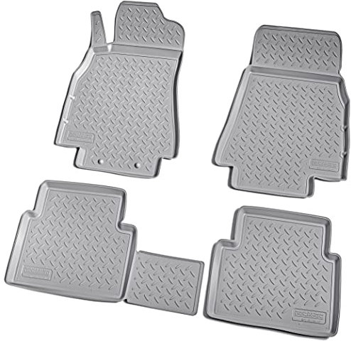 Recambo 3D Gummi Fußmatten kompatibel für Mercedes A-Klasse | W169 | 2004-2012 | Auto Gummimatten | Passgenau | mit Rand | grau