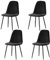 AINPECCA Set of 4 Velvet Dining Chairs Fabric Upholstered seat with Metal Legs Dressing Lounge Home(Black,4)