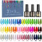 SHOWNAIL 33 Pcs Vernis à Ongles Semi-Permanent, UV LED Gel Kit, 30 Couleurs Vibrant, avec Base, Top Coat et Mat Top Coat, 8ml