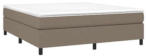 vidaXL Bettgestell, Polsterbett Bett für Schlafzimmer, Bettrahmen mit Lattenrost, Schlafzimmerbett Doppelbett, Taupe 180x200cm Stoff