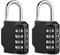 2 Pcs Cadenas Code 4 Chiffres, Alliage de Zinc Cadenas à Code Étanche, Antirouille Cadenas Casier Code pour Placard Gym Garage Boîte à Outils (Noir)