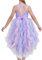 Robe Fille Pourpre Plissé Étagée Sequin Reconstitution Historique Salut-Bas Dos Creux 12 Ans