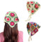 Kunyeah 2 Stück gehäkeltes Haarbandana, Blumen-Haarschal, Boho-Kopftuch, Vintage-Stirnbänder, Dreieck-Haarband, handgefertigt, Haarschmuck für Mädchen und Frauen (bunt/beige)