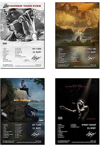 sigeliu Lil Baby-Poster, Albumcover, limitierte Auflage, ungerahmt, 20 x 30 cm, Wandkunst, Dekordruck, Gemälde für Wohnzimmer, Schlafzimmer, Dekoration, 4 Stück