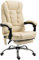 Vinsetto Drehbarer und ergonomisch höhenverstellbarer Massagesessel mit 6 Vibrationspunkten, 65x160x104 cm, Creme