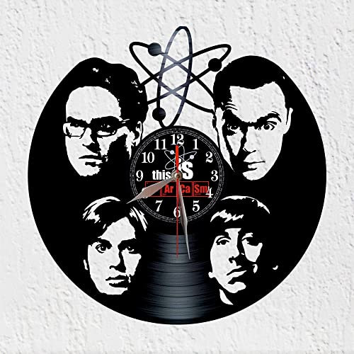 VINY WOODY Neue Uhr Physik Mathematik Geologie Freunde Wanddekoration Vinyl Disc Uhr Original Geschenk