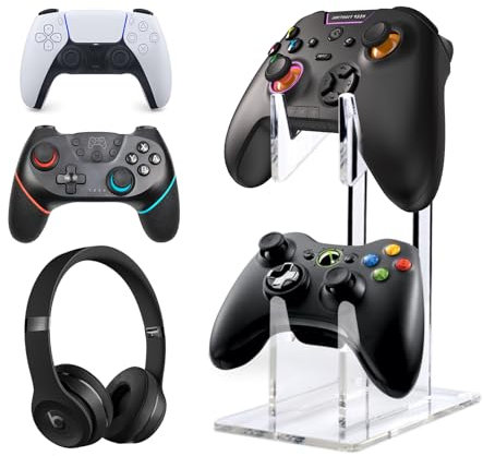 Sophisticate Gaming Headset Controller Ständer,Abnehmbarer Controller Ständer,Universal Kopfhörer Ständer Spiel, Headset Halterung 2 Ebenen für Schreibtisch,Tischdekoration Ordentlich Platzieren