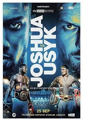 EMIGOS Anthony Joshua Vs. Oleksandr Usyk 2021 Kampfbox-Poster, Leinwand, Poster, Schlafzimmer, Dekoration, Sport, Landschaft, Büro, Raumdekoration, Geschenk, ungerahmt, 30 x 45 cm