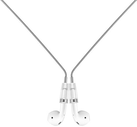 Lawonda Halteband Kompatibel mit AirPods 1/2/ 3, AirPods Pro, AirPods Pro 2, für AirPods Anti-Verlust-Gurten Strap Halter Band AirPods Halterung Magnetisch Sport-Saiten-Umhängeband Silber S