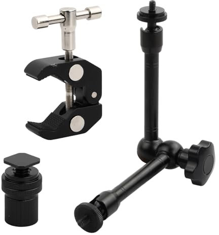Braccio Magico da 11 Pollici con Morsetto Super Clamp Crab - Braccio Snodato Robusto per Fotocamera DSLR, GoPro, Monitor e Luce LED, Morsetto Treppiede