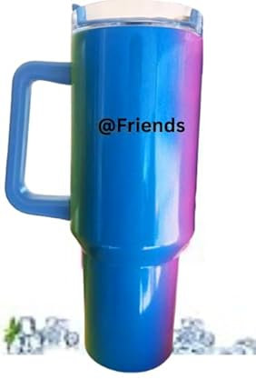 @Friends 40 Oz Tumbler With Handle Stainless Steel cup,Bicchiere di acqua calda o freddo,tazza da caffè da viaggio, bottiglia d'acqua isolata, regalo per donne, uomini, lui e lei(GRADIENT COLOUR)