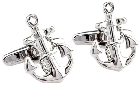 Manschettenknöpfe Anker | Manschettenknöpfe Herren | Geschenk für Männer | Hochzeitszubehör | Hemd Handgelenk Musketier, Unique, Edelstahl, Keine