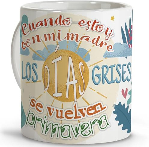 LolaPix Tazas de café originales. Tazas originales para regalar. Regalo madre. Regalos para madres. Taza cerámica 330 ml. Dia de la madre.