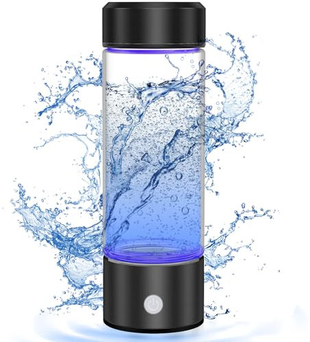 Bntuk Bottiglia d'acqua a idrogeno, portatile, ricaricabile, generatore di bottiglie d'acqua per casa, viaggi, ufficio, esercizio, nero