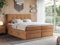MKS MEBLE Boxspringbett 120x200 mit Bettkasten und Matratze H4, Polsterbett 120x200 mit Bettkasten, Bett 120x200, Boxspringbett 120x200 mit Kopfteil und Topper - H4 Orange Struktur - ERNI King