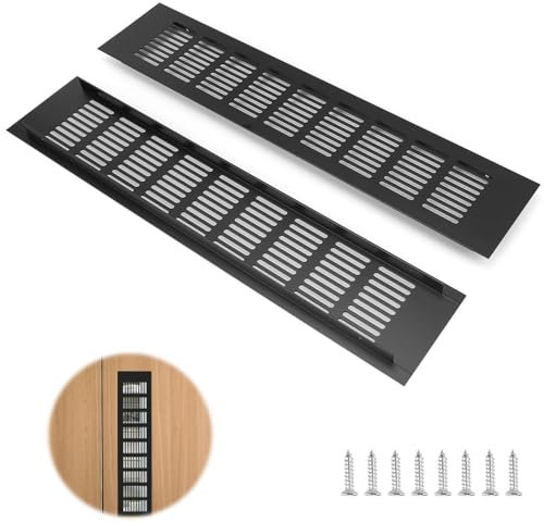 yotutun Rejilla de ventilación para puerta, 2 unidades, aluminio, rejilla de ventilación de acero inoxidable, para ventilación de armarios y dormitorios