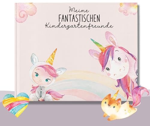 lila liebt dich® Einhorn Freundebuch Kindergarten Mädchen - Unvergessliche Kindergartenmomente festhalten, kompakt