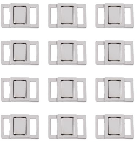 SUPERFINDINGS 12 Sets Alloy Bra Front Clasp Platinum Bra Clasp Replacement Part 1.4x2.1cm Metal Bra Straps Hook Bikini Clasp Garment Adjuster Hooks Closing Hook Closure for Bra Making Lingerie Sewing