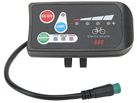 BuyWeek Elektrofahrrad LED Display, E-Bike LED Display Bedienfeld Wasserdichter 5P Anschluss Elektrofahrrad LED Anzeige Messgerät (36V)