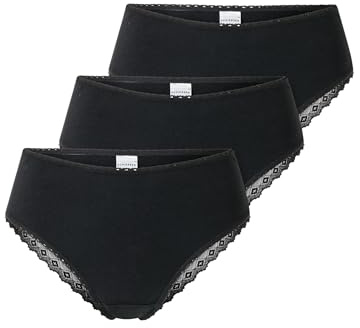Schiesser Damen 3 Pack Brazilian Slip Unterwäsche mit Spitze - Modern Multipacks