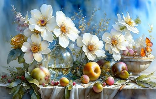 RZHRHJES Wandbild Stillleben Aquarell 58 x 90 cm ohne Rahmen Leinwand Gemälde