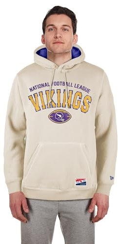 MINNESOTA VIKINGS New Era Cap NFL 3rd Down Hooded Pullover Classic Stone Official Team Color Unisex XL