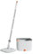 AT Spin Mop and Bucket Set - Separates Clean and Dirty Water - 360° Rotating Square Mop-Head For Laminate, Wood & Tile With 2 Microfibre Mop Head Refills Adjustable Handle