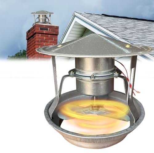 Extractor de Humos, 40W Ventilador de Tubo de Escape Ventilador de Chimenea Gases de Escape 12,5-17cm Máquina de Humo Silenciosa, Ventilador de Tiro Inducido para Chimenea