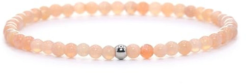 Echtes Sonnenstein Edelstein Armband mit 4mm Perlen - verschiedene Längen - Heilstein Schutzstein Talisman Glücksbringer Geschenk (Sonnenstein, 16CM)