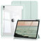 ZKTUYU Étui pour iPad A16 11e/10e génération (2025/2022) 11/11 avec porte-stylo, coque arrière transparente transparente à trois volets, veille/réveil automatique, vert