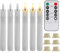 NAKIHOUSE Battery Operated LED Candles - Pack of 6 Warm White Flameless Flickering Taper Candles with 3D Wick for Halloween, Christmas, Wedding (White, D0.7 X H6.6 Inch)