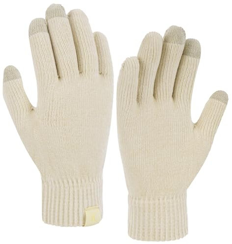 Bequemer Laden Winter Warm Damen Handschuhe Chenille Touchscreen Winterhandschuhe Strickhandschuhe mit Elastisch Manschette Frauen Geschenk, Aprikose