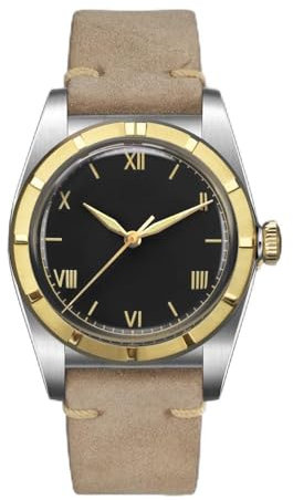 NIADI Ironwatch Retro Bubble Back Automatik Mechanische Herrenuhren PT5000 Uhrwerk Paar einfache antike Uhr, V 3, Classic