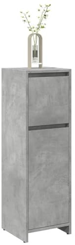 Gecheer Mobile da Bagno Grigio Cemento 30x30x95 cm in Legno Multistrato,Armadietto da Bagno,Mobile Alto,Mobiletto Bagno Salvaspazio,Mobili Bagno a Terra,Armadio da Bagno,Armadio per Il Bagno,P856060