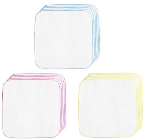 Mehrweg Baby Waschlappen,15 Stück Kleine waschbare mini Baumwolltücher, Einlagige Flanellwaschlappen aus Bio-Baumwolle, als Ersatz für Feuchttücher, mehrfarbig, 20 * 20 CM