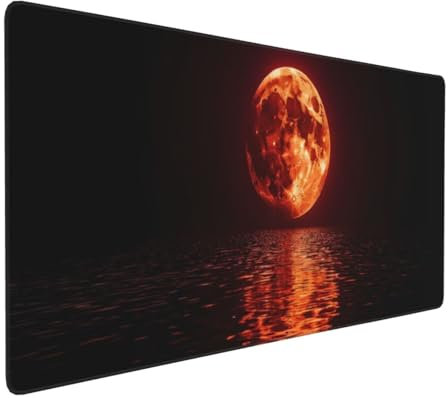 Tapis de Souris 50x25 cm Grand Tapis Souris XXL, Mois de sang Tapis de Souris Bureau Gamer, à Bords Cousus, Base en Caoutchouc Antidérapante, Sous Main pour Clavier et Souris, Decoration Maison E-1039