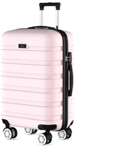 Voyagoux Koffer - 113L, Hartschalenkoffer groß, TSA-Schloss, Reisekoffer mit Rollen, 4X 360° Rollen, Robust und Leichtgewicht Suitcase, 77x52x35cm, Rosa