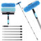 7Ft Extendable Window Cleaner, 2-in-1 Window Cleaning Equipment, 86.6Inch Telescopic Long Window Cleaning Tool for High Windows Car Glass, with 2 Microfiber Cloth & Squeegee Blade