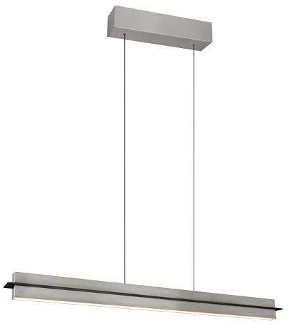 Trio Leuchten LED Pendelleuchte Emerson 346710107, Metall Nickel matt, inkl. 22 Watt LED, höhenverstellbar, Lichtfarbe stufenlos einstellbar, 4-fach Touch