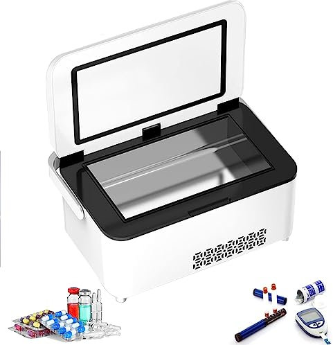 Frigorifero per auto, refrigeratore portatile per insulina, custodia da viaggio, mini refrigerato elettrico, frigorifero per auto, refrigeratore per farmaci, frigorifero per medicinali con d