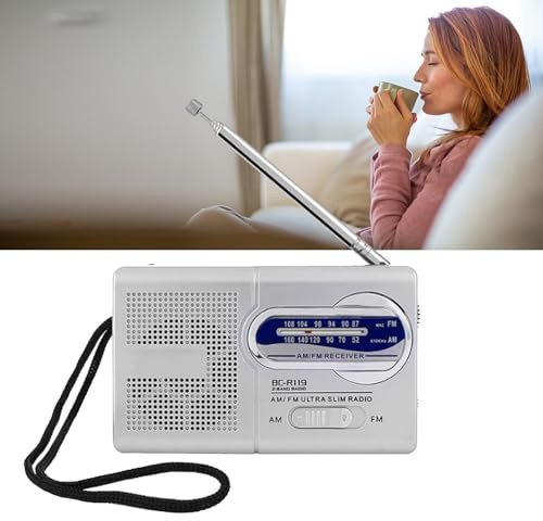 AM/FM Portable Radio, Long Battery Life AM FM Transistor Radio, Superior Sound with 8Ω 0.5W Built in Speakers, Compact Design for Home, Travel, Emergency, Gift for Seniors & Sports Fans