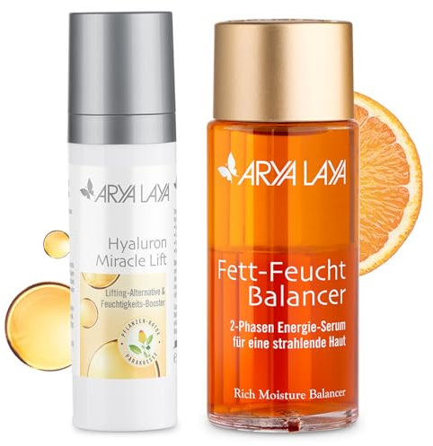 ARYA LAYA Naturtalente Kombipack, Fett-Feucht Balancer Klassiker, 50 ml & Hyaluron Miracle Lift, 30 ml im attraktiven Bundle