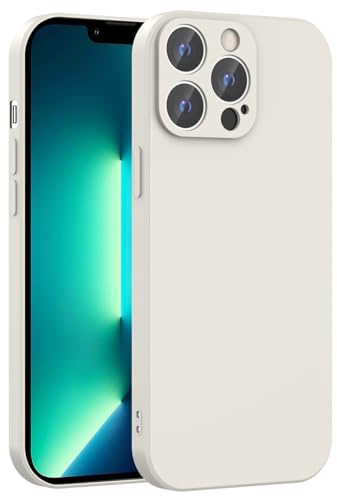 Honara Silicone Case for iPhone 13 Pro Max, Full Camera Protection, Slim Liquid Silicone Phone Bumper Cover, Soft Touch, Antiskid, DustProof, Shockproof, Drop-Resistant, Anti-Scratch Cases (White)