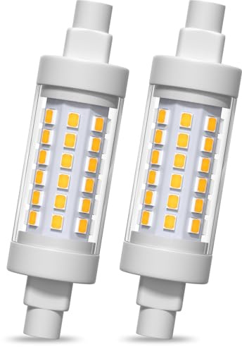 Luxvista 10W R7S 78mm Regulable Blanco Natural 4000K, Equivalente a Bombilla Halógenos R7s J78 Lineal Proyector para Seguridad, Lámpara de Pie, Iluminación Paisajística (2 Unidad)