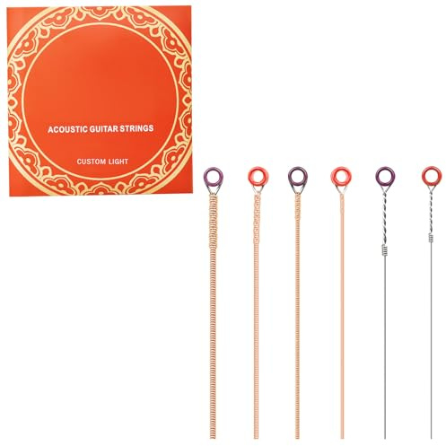 Lot de 6 cordes de guitare folk en acier à haute teneur en carbone pour guitare classique à 6 cordes Intonation parfaite Cordes de guitare folk en acier
