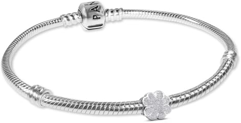 PANDORA Damen-Armband Silber Geschenk-Set mit Mini Kleeblatt matt 21508-20